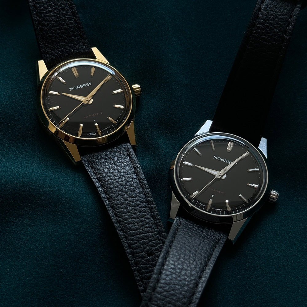 Monbrey MB1 L05 gold watch black enamel dial