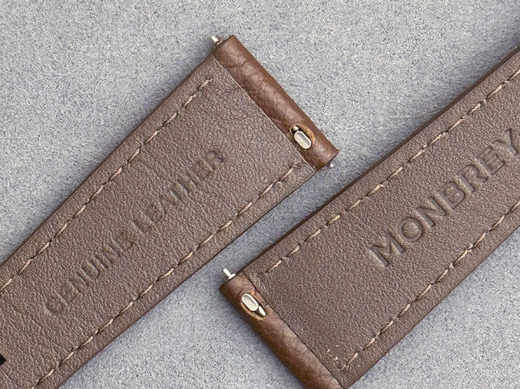 Monbrey Brown Epsom Italian genuine leather strap back